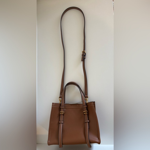 Zara Mini Shopper Tote in Dark Tan - Picture 4 of 10
